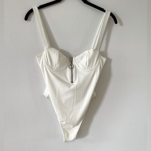jonathan simkhai white underwire bodysuit with zip